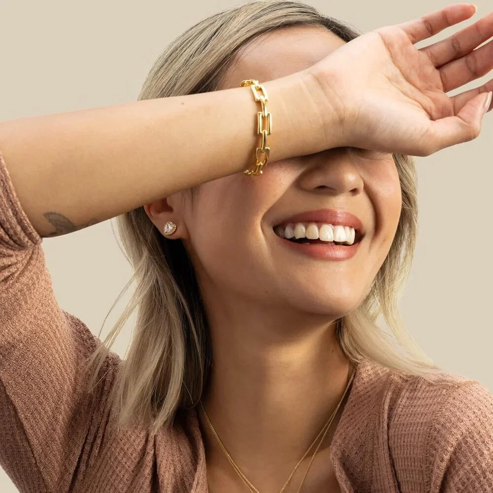 Women's Gold Huxley Cuff Bracelet Adjustable Bracelet High Polish Plating - Picture 4 of 7
